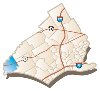 Map of Chadds Ford, PA